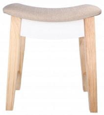 RAMIZ Klasszikus fa sámli extra kényelmes bézs ülőrésszel 38 x 28 x 47 cm