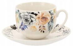 RAMIZ Elegáns porcelán készlet 2 csészéből – virágmintás