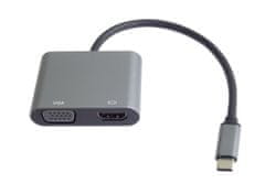PremiumCord MST adapter USB-C HDMI + VGA-ra, 4K és FULL HD 1080p felbontással