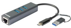 D-Link USB-C/USB Gigabit Ethernet adapter 3 USB 3.0 porttal