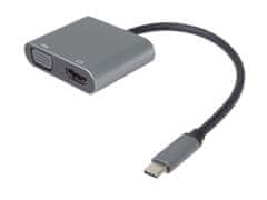 PremiumCord MST adapter USB-C HDMI + VGA-ra, 4K és FULL HD 1080p felbontással