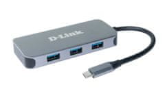D-Link 6 az 1-ben USB-C hub HDMI/Gigbait Ethernet/tápellátás funkcióval