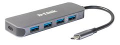 D-Link USB-C-ről 4 portos USB 3.0 hub Power Delivery-vel