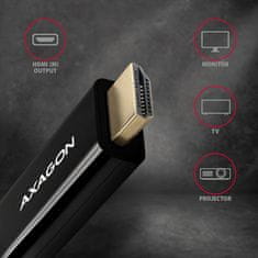 AXAGON RVD-HI14C2, DisplayPort -> HDMI 1.4 redukció / kábel 1.8m, 4K/30Hz