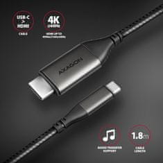 AXAGON RVC-HI2MC, USB-C -> HDMI 2.0a reduktor / kábel 1,8m, 4K/60Hz HDR10
