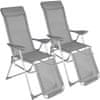 2 Háttámlás és lábtartós alumínium kerti szék