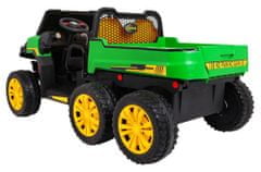RAMIZ Premierkids 4x4 Hygge Truck elektromos billenő kocsi 2 gyermek számára, 6 kerekű EVA gumi, ökológiai bőrülés, zöld