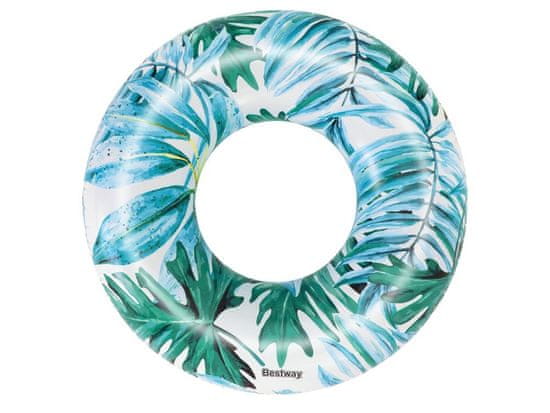 RAMIZ Bestway trópusi mintás fehér-kék úszógumi (119 cm)