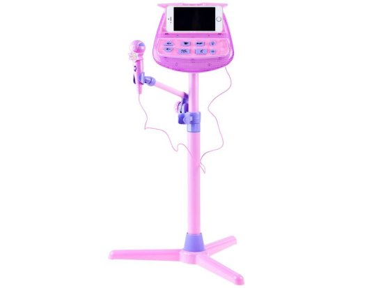 RAMIZ Mikrofon karaoke állvánnyal hang- és fényeffektusokkal lila színben