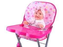 RAMIZ 5 az 1-ben babázó készlet kisággyal, babakocsival, etetőszékkel, kistáskával