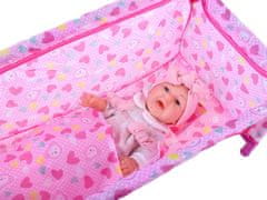 RAMIZ 5 az 1-ben babázó készlet kisággyal, babakocsival, etetőszékkel, kistáskával
