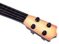RAMIZ Kisméretű 4 húros gitár pengetővel világos fa mintázattal