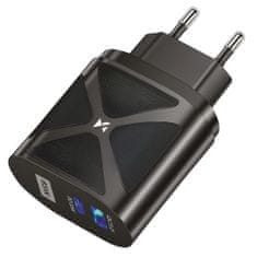 MG GaN hálózati töltő USB / USB-C 65W, fekete