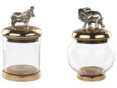 Beliani Arany és ezüst dekoratív üveg kétdarabos szettben LAKI