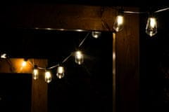 LUMILED Napelemes kerti lámpa LED fénylánc 11,48m GIRLANDA EREMI s 20x LED dekoratív izzó EDISON 3000K Meleg fehér