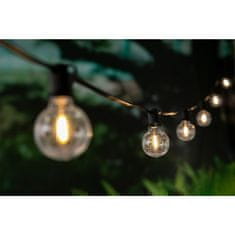 LUMILED Napelemes kerti lámpa LED fénylánc 15m GIRLANDA CALLIS s 30x LED dekoratív GOLYÓKAT + TÁVIRÁNYÍTÓ