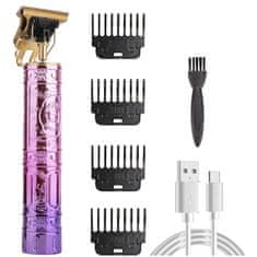 IZMAEL Budha elektromos hajnyíró gép USB töltővel-Lila/Rózsaszín
