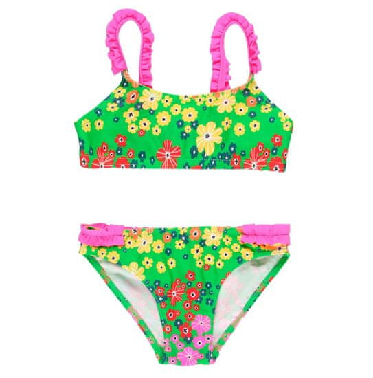 Boboli Trópusi virág mintás pink/zöld bikini