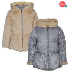 Boboli téli kabát kifordítható szőrmés szív mintás 2-3 év (98 cm)