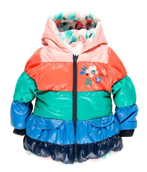 Boboli téli kabát virágos ki-be fordítható puha bundával