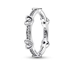 Pandora Romantikus ezüst gyűrű cirkónium kővel Moments 192496C01 (Kerület 50 mm)