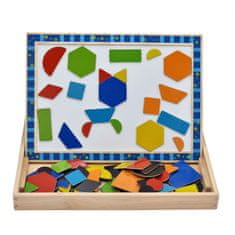 Tooky Toy Kétoldalas mágneses tábla Puzzle Shapes