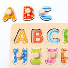 Tooky Toy Montessori kirakós ábécé gombostűkkel