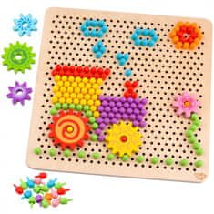 Tooky Toy Montessori mozaik puzzle tűkkel 88 el.