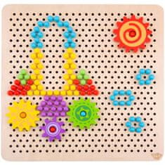Tooky Toy Montessori mozaik puzzle tűkkel 88 el.