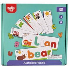 Tooky Toy Montessori ábécé puzzle betű szavak tanulása állatok 57 el.