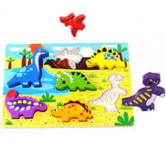 Tooky Toy Vastag Montessori Puzzle Dinoszauruszok Match Formák