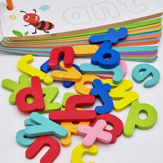 Tooky Toy Montessori ábécé puzzle betű szavak tanulása állatok 57 el.