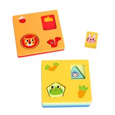 Tooky Toy Montessori kirakók Formák és színek állatok 6 tányér FSC