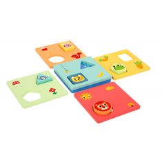 Tooky Toy Montessori kirakók Formák és színek állatok 6 tányér FSC