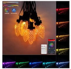 BOT Smart LED karácsonyi és parti lánc Strawberry SL2 10 méter Tuya RGB WiFi és BT