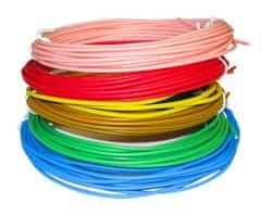 XtendLan alacsony hőmérsékletű PCL filament 3D tollakhoz, 6 szín, minden szín 5m 1.75mm féreg/zöld/kék/sárga/rózsaszín/arany