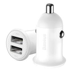 BASEUS Grain Pro autós töltő 2x USB 4.8A, fehér