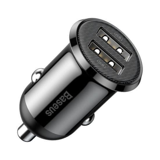 BASEUS Grain Pro autós töltő 2x USB 4.8A, fekete