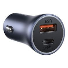 BASEUS Golden Contactor Pro autós töltő USB-C / USB 40W PD QC, szürke