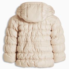 Next téli kabát krém kapucnis diszgombokkal 4-5 év (110 cm)