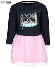 Blue Seven Csinos hattyú mintás ruha sötétkék rózsaszín 9-12 hó (80 cm)