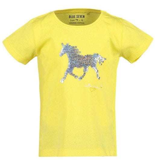Blue Seven póló lovas átfordítható flitteres sárga BIO PAMUT!