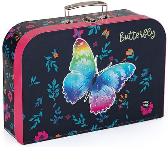 Oxybag Laminált bőrönd, 34 cm, Pillangó 2