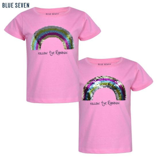 Blue Seven póló szivárványos, átfordítható flitteres pink