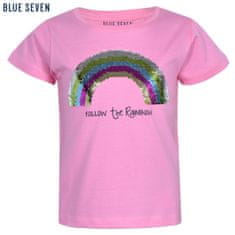 Blue Seven póló szivárványos, átfordítható flitteres pink 18-24 hó (92 cm)