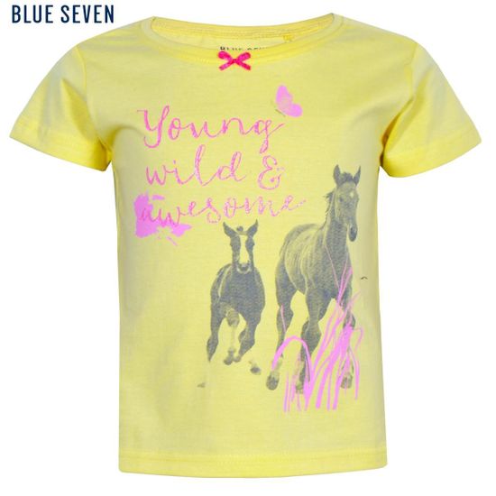 Blue Seven póló lovas pillangós sárga