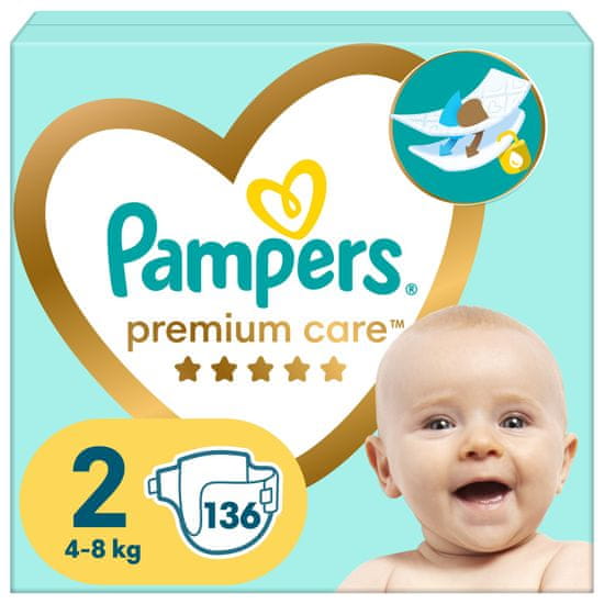 Pampers Premium Care pelenkák méret. 2 (136 pelenka), 4-8 kg