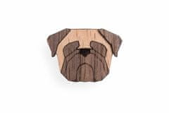 BeWooden fa bross kutya alakú Pug Brooch univerzális