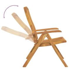 Greatstore 8 db dönthető tömör tíkfa kerti szék párnával