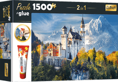 Trefl 2in1 puzzle készlet Neuschwanstein kastély ősszel 1500 darab ragasztóval